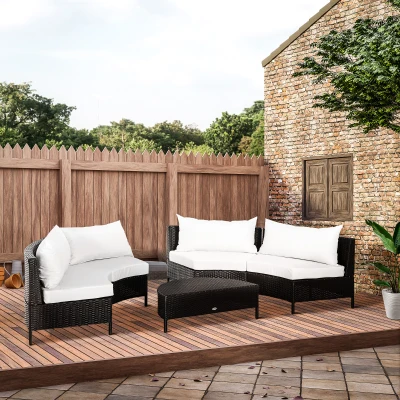 Outsunny Salottino da Giardino 96cmx 68cmx 65cm Black and White