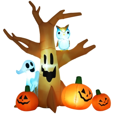 HOMCOM Inflatable Halloween Tree Ghost 240cm Indoor Outdoor