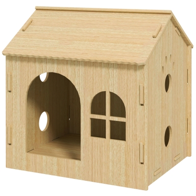 PawHut Hundehütte/Katzenhaus für Indoor, niedliches Design, 50 x 41 x 51 cm