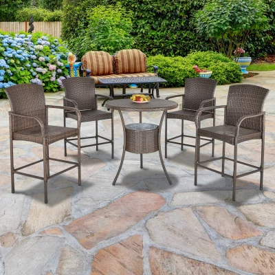 Outsunny Set mobile da giardino 80cm x 80cm x 93cm Marrone