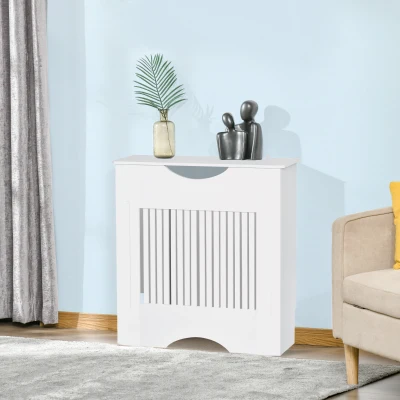 HOMCOM Copritermosifone Bianco in MDF 78x19x82 cm con Piano d'Appoggio