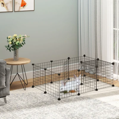 PawHut Recinto modulare per animali 105cm x 70cm x 35cm Nero