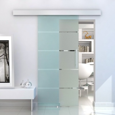 HOMCOM Porta Scorrevole 102.5cm x 0.8cm x 205A cm Trasparente