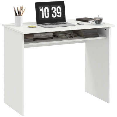 HOMCOM Modern Computer Desk White Wood Grain 90x50cm