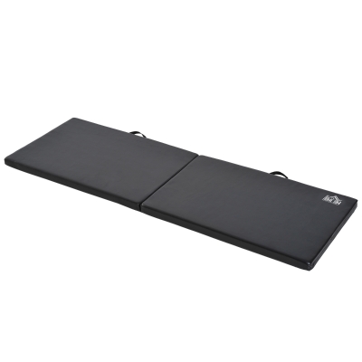 HOMCOM Tapis Gym Pliable 180x60cm Confort Noir
