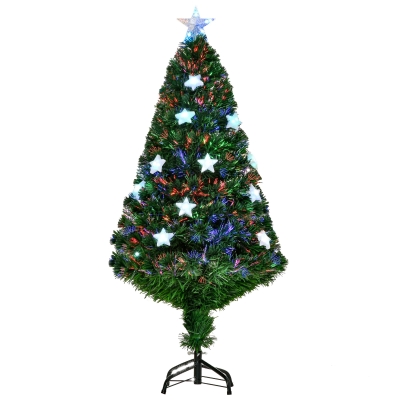 HOMCOM 4FT Prelit Christmas Tree LED Light Green