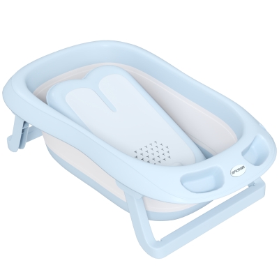 AIYAPLAY Babybadewanne, faltbar, rutschfester Boden, sichere Materialien, 83L x 48B x 23,5H cm, Hellblau