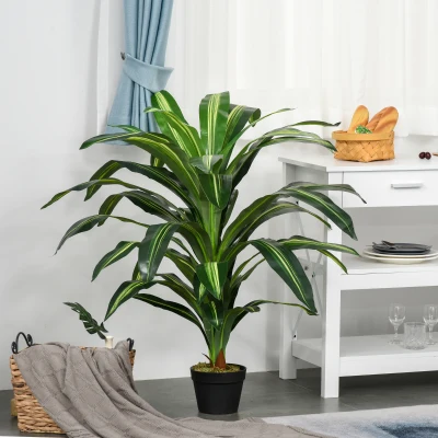 Outsunny Dracena artificiale 18cm x 18cm x 110cm Verde