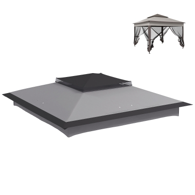 Outsunny 2-Tier Gazebo Cover 3.25m Frame Grey