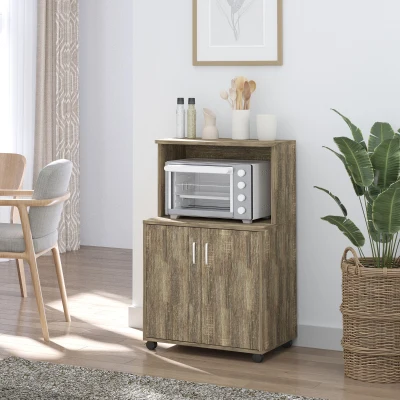 HOMCOM Mobile microonde 60.4cm x 40.3cm x 97cm Grigio