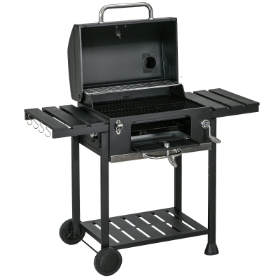 Outsunny Barbecue a Carbone con Coperchio e Griglia Regolabile