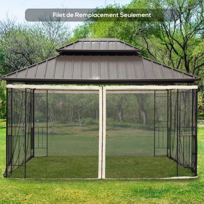 Outsunny Moustiquaires Tonnelle 3,35x2,07m Polyester
