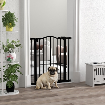 PawHut Adjustable Pet Gate Safety Barrier Black 74-80cm