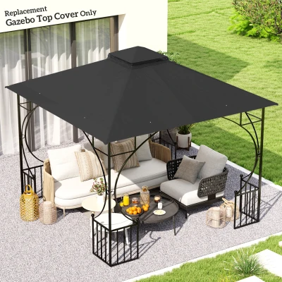 Gazebo Replacement Canopy 293cm x 292cm x 2cm Black