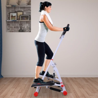 HOMCOM Foldable Step Machine Adjustable w/ LCD Display
