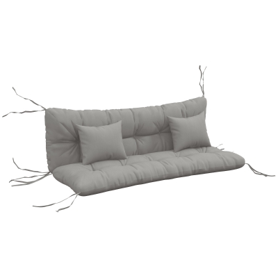 Outsunny Patio Chair Cushion Set with Ties Light Grey