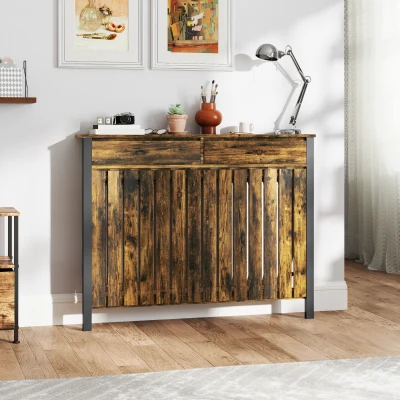 Radiator Cover 119W x 19D x 93Hcm Rustic Brown