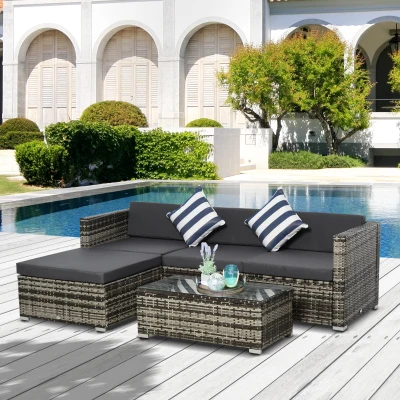 Outsunny Set Mobili da giardino 75cm x 65cm x 64cm Grigio