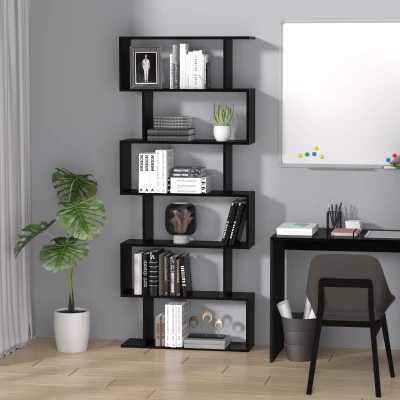 HOMCOM Libreria 80cm x 23cm x 192cm Nero