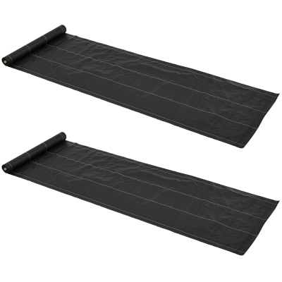 Outsunny Toiles Paillage Anti-Herbes 100g/m² 2pcs
