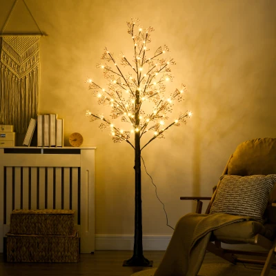 HOMCOM 6ft Artificial Blossom Tree with 96 LED Lights