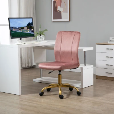 Vinsetto Chaises Bureau Velours Pivotantes Lot de 2
