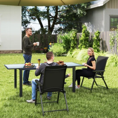 Folding Chair Set 56W x 73D x 97H cm Black
