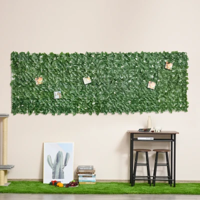 Outsunny Seto Artificial Ocultación Jardín en Rollo 3x1 m Valla de Privacidad de Hiedra Artificial para Balcón Exterior