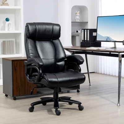 Vinsetto Fauteuil Bureau Massant Chauffant Noir
