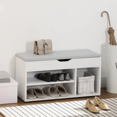 HOMCOM Scarpiera 80cm x 30cm x 43cm Bianco