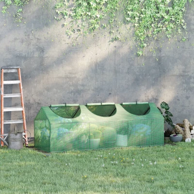 Outsunny Gewächshaus mit aufrollbaren Fenstern, wetterbeständig, 180 cm x 60 cm x 60 cm, Grün