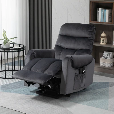 HOMCOM Poltrona alzapersona 79cm x 97cm x 103cm Grigio Scuro