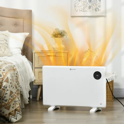 HOMCOM 1200W Electric Convector Heater Wall Mounted White
