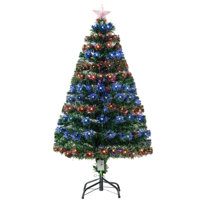 HOMCOM 4ft Prelit Christmas Tree Green with LED Lights