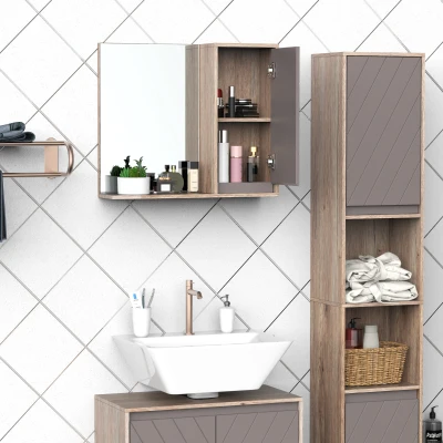 HOMCOM Wall-Mounted Bathroom Mirror Cabinet 57x14.2cm