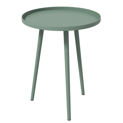 Outsunny Table Basse Ronde Acier Vert Ø40x50cm