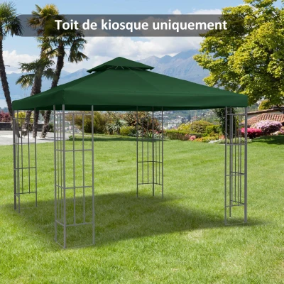 HOMCOM Toile Pavillon 3x3m Vert Foncé