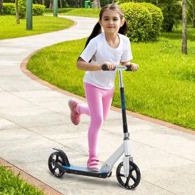 Trottinette pliable  68L x 34l x 94H cm alu. bleu banc