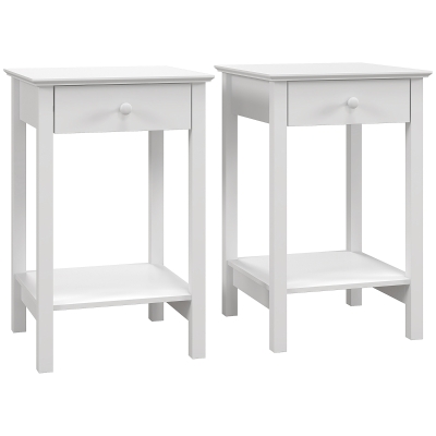 Bedside Table 39cm x 39cm x 61cm White