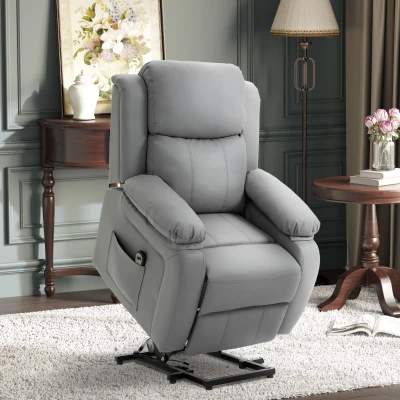 HOMCOM Poltrona alzapersone 76cm x 90cm x 105cm Grigio