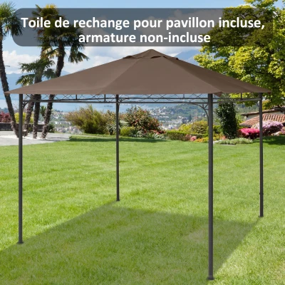 Outsunny Toile Pavillon Anti-UV Café 3x3m