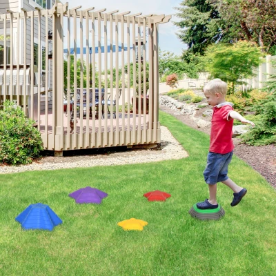 ZONEKIZ Trittsteine-Set für Kinder ab 3 Jahren, 5 Steine, rutschfest, bis 80 kg, Seestern-Design