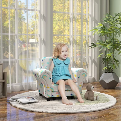 AIYAPLAY Kids Sofa Set Cloud Design Wooden Frame White
