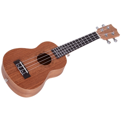 HOMCOM Ukelele Soprano para Principiantes con 4 Cuerdas de Nylon Ajustables Juguete educativo 53x17,5x6,2cm Madera