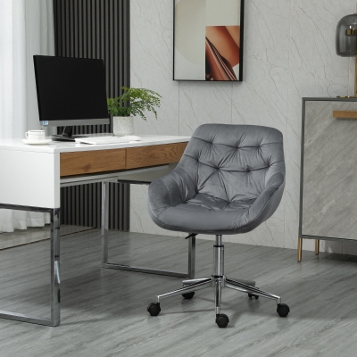 Vinsetto Ergonomic Office Chair Velvet Dark Grey