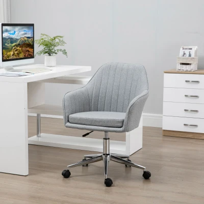 Vinsetto Silla de Oficina Silla Operativa con Altura Ajustable y Giratoria para Despacho Oficina 61x59x96cm Gris