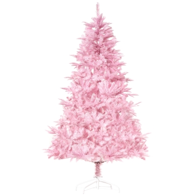 HOMCOM 5FT Artificial Christmas Tree Pink Holiday Decoration