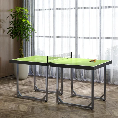 HOMCOM Mini Table Tennis Table Folding 182cm Green