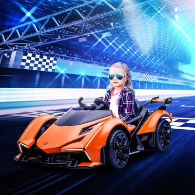 HOMCOM Auto Elettrica per Bambini Lamborghini Arancione