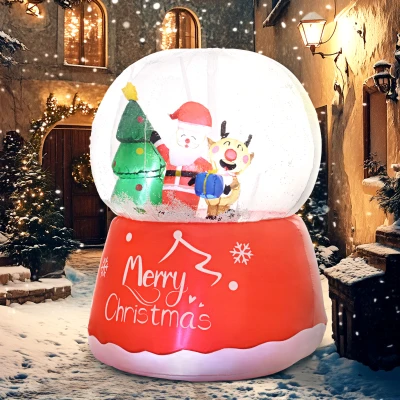 Christmas Inflatable Crystal Ball 120W x 120D x 170Hcm Red